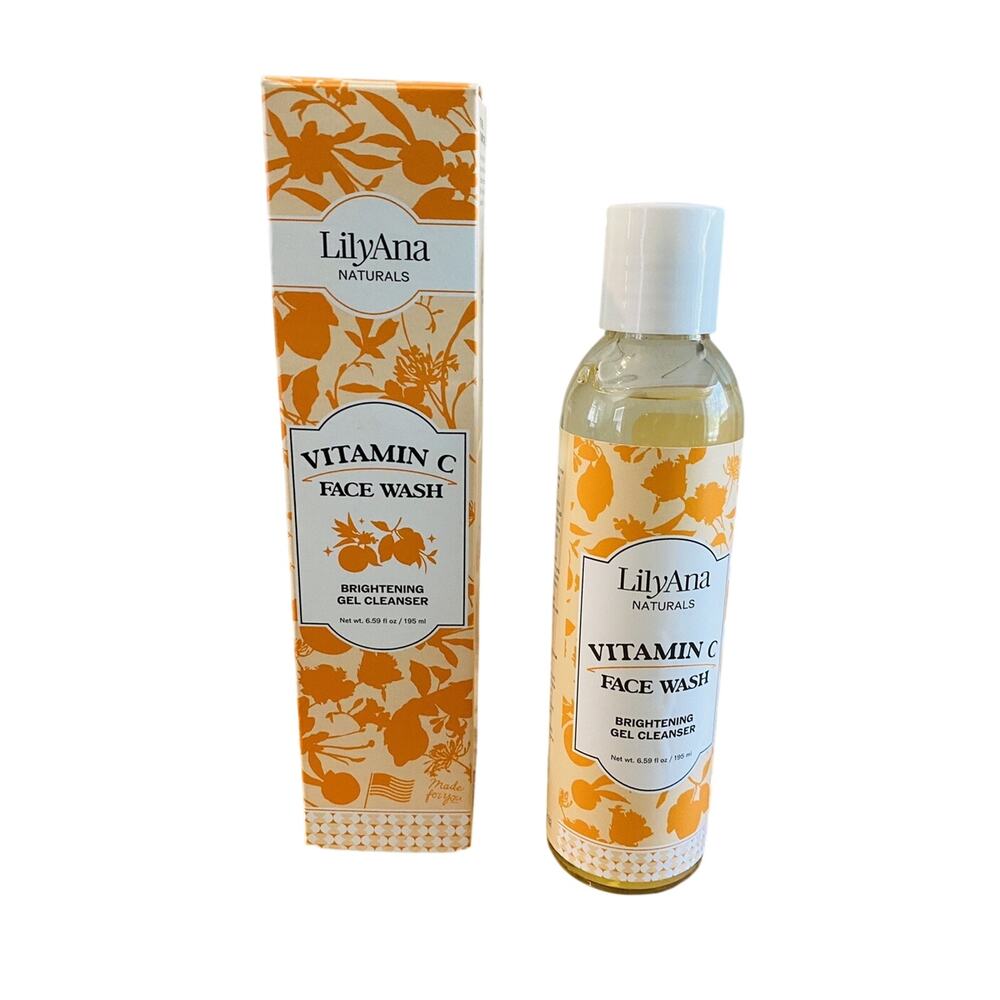 New in Box LilyAna Vitamin C Face Wash Brightening Gel Cleanser 6.59 fl oz
